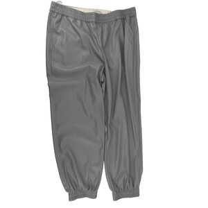 Babaton Aritzia Pants Women's 1X Faux Leather High Rise Gray Joggers Pull On